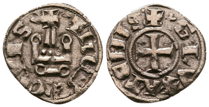 Principality of Achaea. Guillaume II de la Roche AD 1287-1308. 
Denier Tournois...