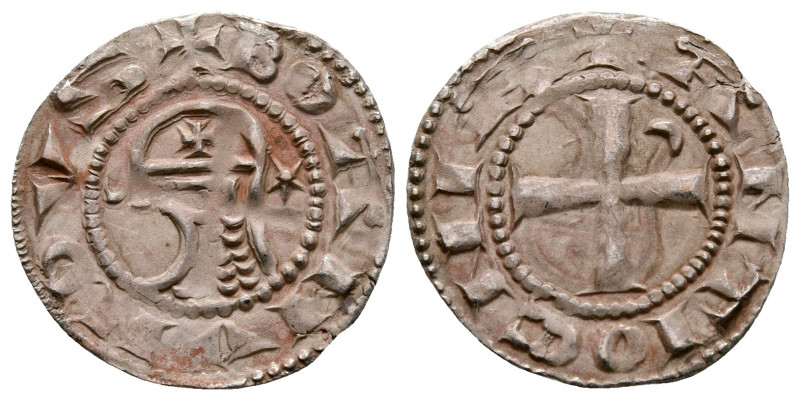 Principality of Antioch. Antioch. Bohemond III AD 1163-1201. 
Denier AR

17 m...