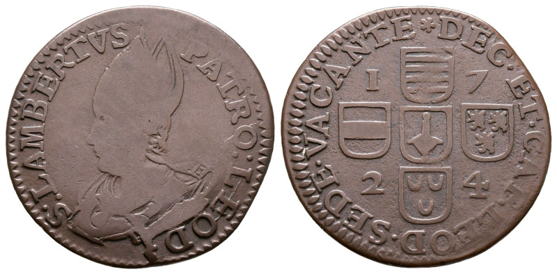 Belgium. Sede Vacante AD 1723-1724.
1 Liard CU 1724

25 mm, 3,48 g



nea...