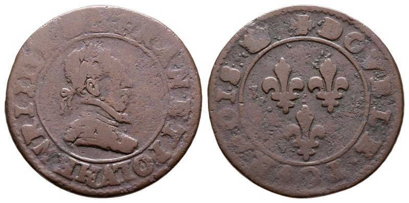 France. Paris. Henri III AD 1574-1589.
Double Tournois AE

21 mm, 2,90 g

...