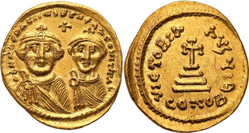 Byzantium, Heraclius (610-641). Solidus, Constantinople 
Aw.: Popiersia cesarzy...