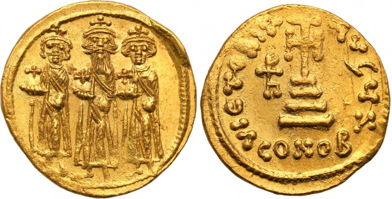 Byzantium, Heraclius, Heraclius Constantinus i Heraclonas (638-641). Solidus, Co...