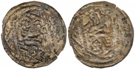 Leszek Bialy (1202-1227), or one of the successors. Brakteat (1194-1227?) 
Aw.: Książę siedzący na tronie trzymający proporzec.Bardzo ładny, czytelny...