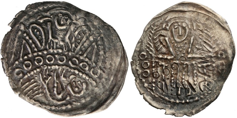 Boleslaw V Wstydliwy (1243-1279). Denar ok. 1254 r., Krakow (Cracow) 
Aw.: Popi...
