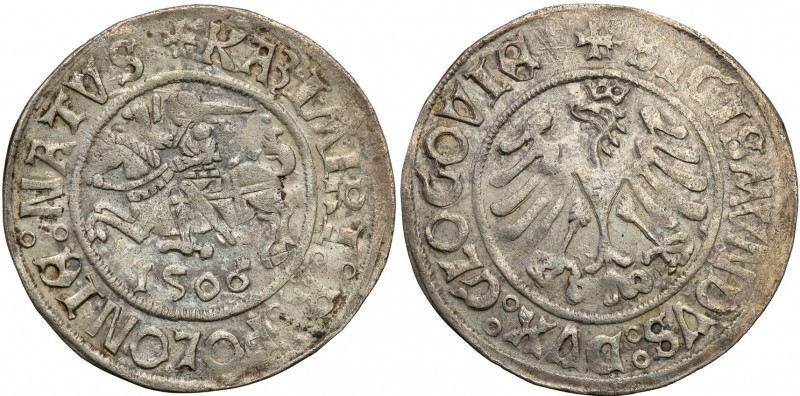 Sigismund I the Old. Grosz 1506, Glogow ex. Karolkiewicz Collection 
Aw.: Orzeł...