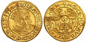 Sigismund II August. Ducat (Dukaten) 1550, Danzig - RARE R7 
Aw.: Głowa króla w prawo w koronie i zbroi. W otoku: SIGIS AVG REX POLONI MD LIT 155oRw....