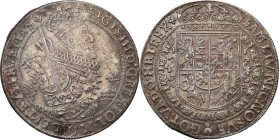 Sigismund III Vasa. Taler (thaler) 1628, Bydgoszcz 
Aw.: Popiersie w prawo, poniżej herb Półkozic (podskarbiego Hermolausa Ligęzy)W otoku: SIGIS III ...