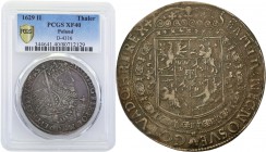 Sigismund III Vasa. Taler (thaler) 1629, Bydgoszcz PCGS XF40 
Aw.: Popiersie w prawo, z herbem PółkozicW otoku: SIG III D G REX POL M-D LIT RVS PRVS ...