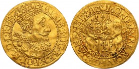 Sigismund III Vasa Ducat (Dukaten) 1612, Danzig 
Aw.: Popiersie w prawo, w koronie, zbroi i w krezie. W otoku: SIGIS 3 D G REX POL M D L R PR Rw.: Dw...