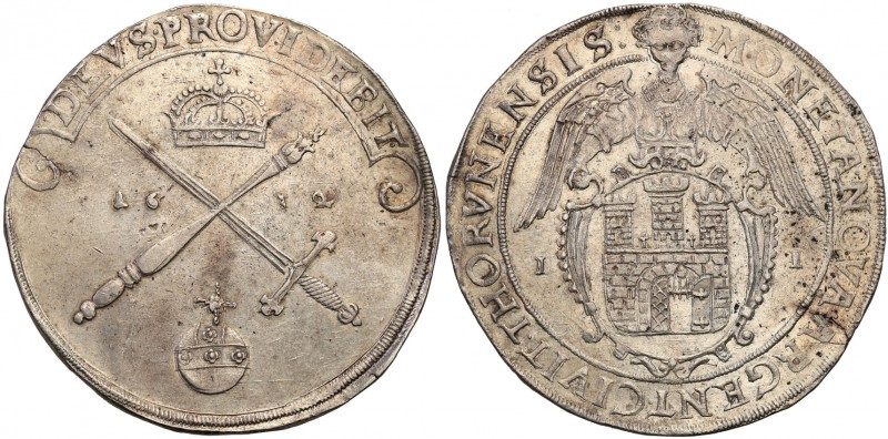 Interregnum. Taler (thaler) 1632, Torun - RARE 
Aw.: Insygnia koronacyjne i nap...