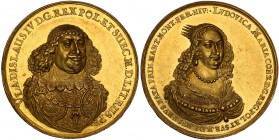 Medal for weeding Wladyslaw IV Vasa with Ludwika Gonzaga of 16 Ducats (Dukaten) 1646, SD - Dadler, GOLD 
Aw.: Popiersie króla na wprost w dużej peruc...