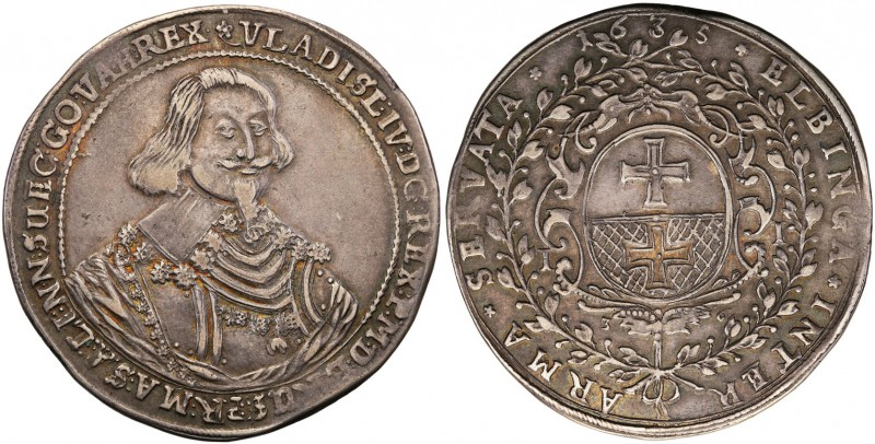 Wladyslaw IV Vasa. Taler (thaler) 1635 / 1636, Elbing 
Aw.: Popiersie króla z g...