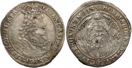 John II Casimir. Ort (18 groszy) (groschen) 1654, Torun 
Aw.: Popiersie króla w koronie i w zbroi okrytej płaszczem. Na piersi Order Złotego Runa.W o...