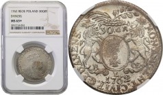 Augustus III the Sas. 30 groszy (groschen) (zloty) 1762, Danzig NGC MS63+ (MAX) 
Aw.: Popiersie króla w prawo, w koronie i zbroi okrytej płaszczem. W...