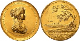 Ludwika Karolina Radziwiłłówna, Medal weight 10 Ducat (Dukaten) 1675 
Aw.: Popiersie Ludwiki Karoliny. W otoku: LUDOVICA CAROLINA RADZIVILIA D G BIRS...