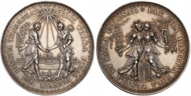 Wladyslaw IV Vasa. Medal 1642 in memory of the truce in Sztumska Wie in 1635, S. Dadler i J. Höhn 
Aw.: Personifikacje – Wiara z tarczą słoneczną i P...
