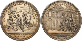 Stanislaus Augustus Poniatowski. Medal 1771, for the rescue of Stanisaw August Poniatowski 
Aw.: Dwie, półnagie furie porywają króla na przedpolu mia...
