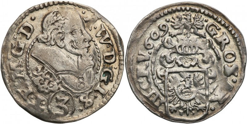 Silesia. Kingdom Raciborskie. Adam Waclaw (1594-1617). 3 krajcary 1609, Cieszyn ...