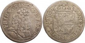 Lenne Kingdom of Courland. F. K. Kettler. Ort (18 groszy) (groschen) 1694, Mitawa 
Fryderyk Kazimierz Kettler (1682-1698) - lennik Polski.Ekstremalni...