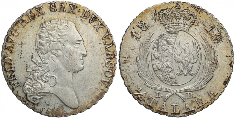 Duchy of Warsaw. 2 zlote (1/3 Taler (thaler) 1812 IB, Warsaw 
Aw.: Głowa księci...