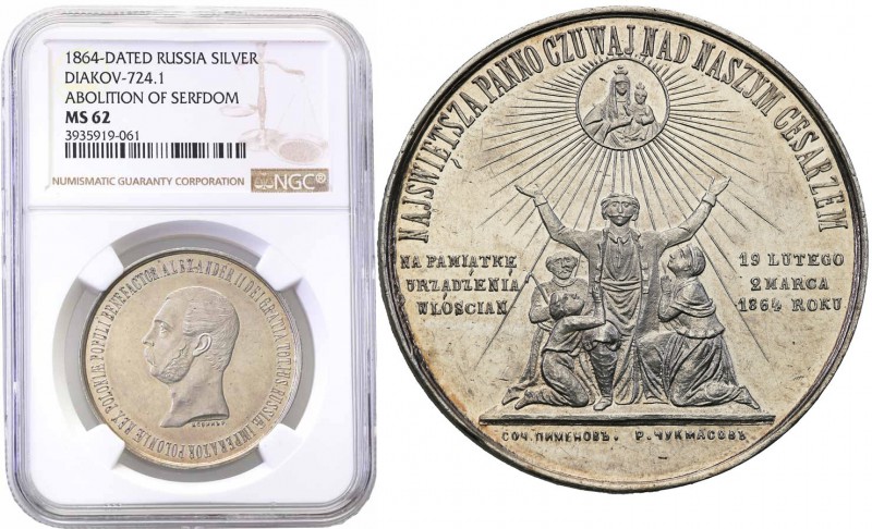 Russia. Alexander ll. Medal Poland/Russia. Alexander II. in memory enfranchiseme...