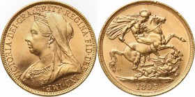 Great Britain. 2 funty (sovereigns) 1893 Victoria 
Victoria 1837-1901.Piękny egzemplarz, wspaniale zachowane detale. Dużo połysku menniczego.Friedber...