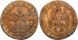 Germany. Augsburg. Taler (thaler) 1626 
Aw.: Panorama miasta z szyszką trzymaną przez dwa aniołki. W otoku: AVGVSTA VIN DELICORVM, w ramce MDCXXVIRw....