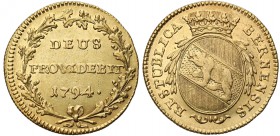Switzerland. Duplone 1794, Berno (Bern) 
Ładnie zachowany egzemplarz, połysk. Rzadsza moneta.D.T. 501b. HMZ 2-213e. Friedberg 182
Waga/Weight: 7,55 ...