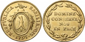 Switzerland. Duplone 1795, Bazylea (Basel) 
Ładnie zachowany egzemplarz, połysk. Rzadsza moneta.D.T. 736a; HMZ 2-92a. ; Friedberg 71
Waga/Weight: 7,...