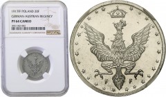 20 Pfennig 1917 F, PROOF (R7) NGC PF64 CAMEO (MAX) 
Bardzo rzadka moneta wybita stemplem lustrzanym. Wspaniale zachowane detale i bardzo ładne głębok...