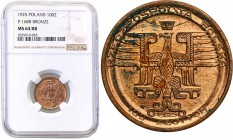 II RP. PROBE bronze 100 zlotych 1925, Kopernik NGC MS64 RB (MAX) 
Najwyższa nota gradingowa na świecie.Bardzo rzadka moneta wybita w brązie w Mennicy...