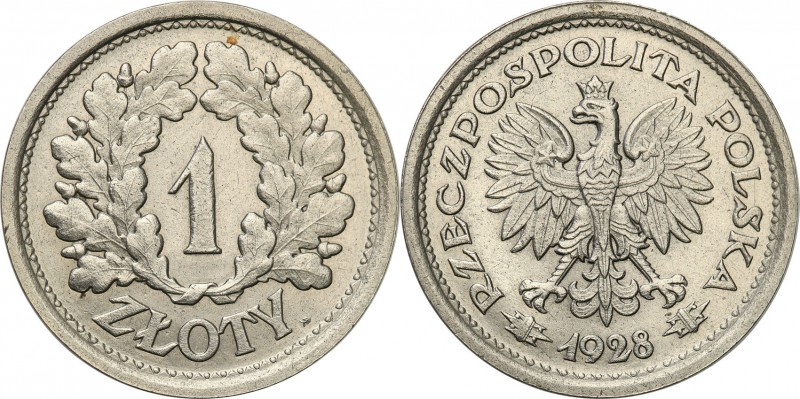 II RP. PROBE nikiel 1 zloty 1928 with mint mark 
Dużej rzadkości międzywojenna ...