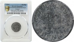 Ghetto Lodz (Litzmannstadt). 10 Pfennig 1942 magnez PCGS XF 
Bardzo rzadka moneta. 10 fenigówki 1942 z Getta Łódzkiego zaliczają się do niezwykle rza...
