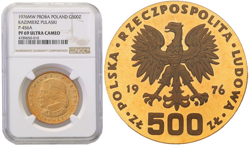 PROBE GOLD 500 zlotych 1976 Kazimierz Pułaski NGC PF69 ULTRA CAMEO (MAX) RARE 
...