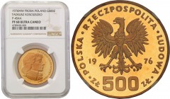 PROBE GOLD 500 zlotych 1976 Tadeusz Kosciuszko NGC PF68 ULTRA CAMEO (2 MAX) RARE 
Niezmiernie rzadka złota moneta próbna. Niski nakład – tylko 314 eg...