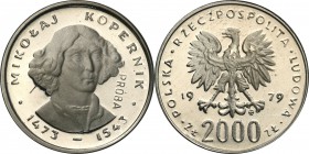 PRL. PROBE aluminum 2000 zlotych 1979 Nicholas Copernicus - only 2 pieces known 
Ekstremalnie rzadka moneta próbna wybita w aluminium. Na rewersie z ...