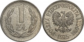PRL. PROBE copper-nickel 1 zloty 1975 without inscription PROBE 
Nienotowana odbitka w miedzioniklu. Moneta po raz pierwszy dostępna w sprzedaży. Duż...