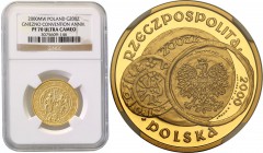 III RP. 200 zlotych 2000, 1000 lat Zjazdu w Gnieźnie NGC PF70 ULTRA CAMEO (MAX) 
Rzadka 200-złotowa moneta. Wyśmienicie zachowany egzemplarz z piękny...
