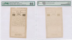 The Kociuszko Insurrection 10 zlotych 1794 seria B PMG EPQ 64 (MAX) 
10 złotych polskich 8.06.1794, seria B, numeracja 34616Najwyższa nota gradingowa...