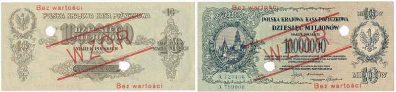 SPECIMEN 10.000.000 Polish mark 1923 seria A 
Rzadki wzór 10.000.000 marek pols...