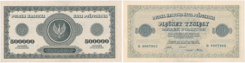 500.000 Polish mark 1923 seria B 
Wyśmienicie zachowany egzemplarz. Rzadszy w t...