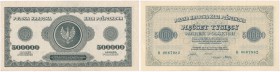 500.000 Polish mark 1923 seria B 
Wyśmienicie zachowany egzemplarz. Rzadszy w takim stanie zachowania.Lucow 439 (R4); Miłczak 36h
Waga/Weight: Metal...