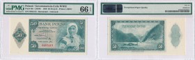 50 zlotych 1939 seria H PMG EPQ 66 (MAX) 
Najwyższa nota gradingowa na świecie. Banknot w gradingu PMG z notą 66 oraz dopiskiem: wyjątkowa jakość pap...