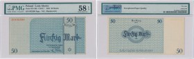 Ghetto Lodz (Litzmannstadt) 50 Mark 1940 PMG 58 EPQ 
Banknoty Getta przechodzące grading należą do rzadkich. Druk w kolorze niebieskim, bez oznaczeń ...