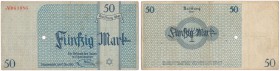 Ghetto Lodz (Litzmannstadt) 50 Mark 1940 (PERFORACJA) Last issue 
50 marek 1940. Numerator typu II, papier ze znakiem wodnym, perforacja o średnicy 4...