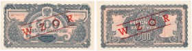 SPECIMEN 500 zlotych 1944 seria BH OBOWIĄZKOWE" 
500 złotych 1944, w klauzuli „OBOWIĄZKOWE”, seria BH, numeracja 780170, po obu stronach ukośny czerw...