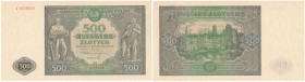 Banknote. 500 zlotych 1946 seria I 
Idealnie zachowany banknot. Bardzo rzadki w tak pięknym stanie zachowania.Lucow 1159 (R4); Miłczak 121a
Waga/Wei...