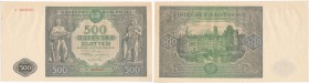 Banknote. 500 zlotych 1946 seria I 
Złamany prawy górny róg, piękny egzemplarz. Wspaniała prezencja.Lucow 1159 (R4), Miłczak 121a
Waga/Weight: Metal...