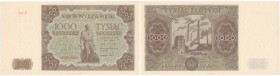 1000 zlotych 1947 seria E 
Piękny egzemplarz. Sztywny papier bez zagnieceń. Rzadki.Miłczak 133a; Lucow 1235 (R4)
Waga/Weight: Metal: Średnica/diamet...