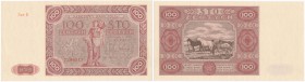 100 zlotych 1947 seria D 
Rzadki banknot z 15.07.1947. seria D.Wyśmienity stan zachowania, sztywny papier, wspaniała prezencja.Lucow 1222 (R4); Miłcz...
